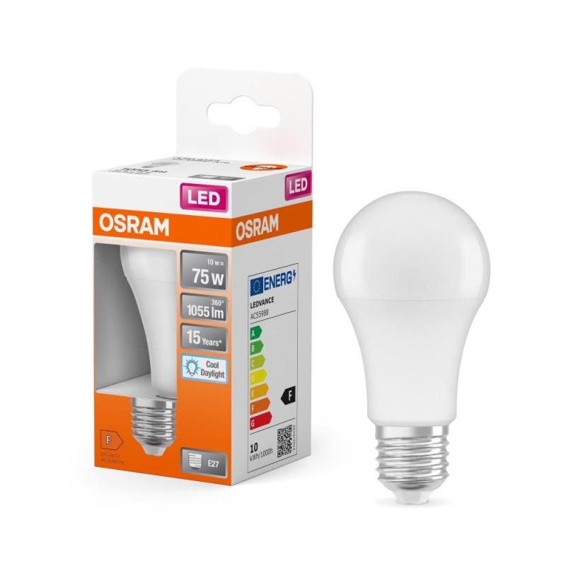 Osram E27 Star Classic LED-Lampe  weiß mattiert 10W wie 75W Tageslichtweiß 6500K